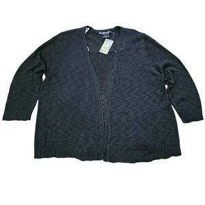 United States‎ Sweater Black Open Front Cardigan Black Acrylic Womens XL NWT